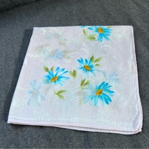 Vintage Mario Valentino Handkerchief  Women’s Accessories Blue Flowers - 16”x16”